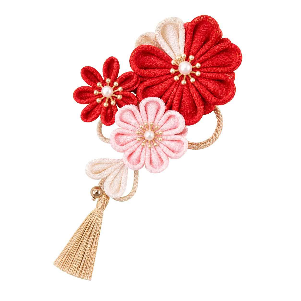 つまみ細工の髪飾り